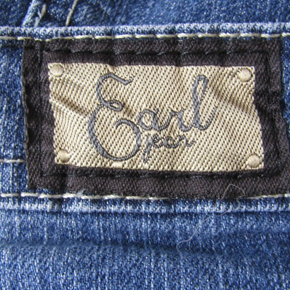 Earl Jean Blue Denim Embroidered Jeans Women's Size 28 x 27 Pre-Owned - Picture 8 of 14